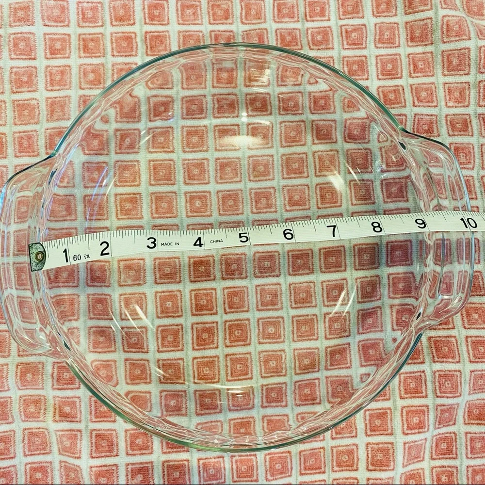Anchor Ovenware 9” Deep Pie Plate 1 Quart Microwave Safe Glassware Clear USA